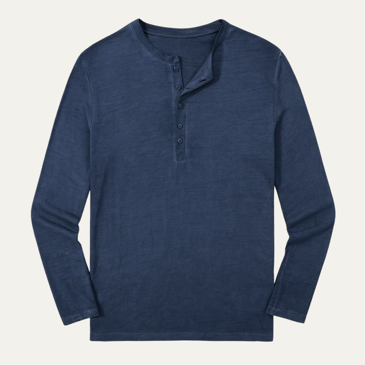 Tate | Men's Henley Shirt Navy Long Sleeve