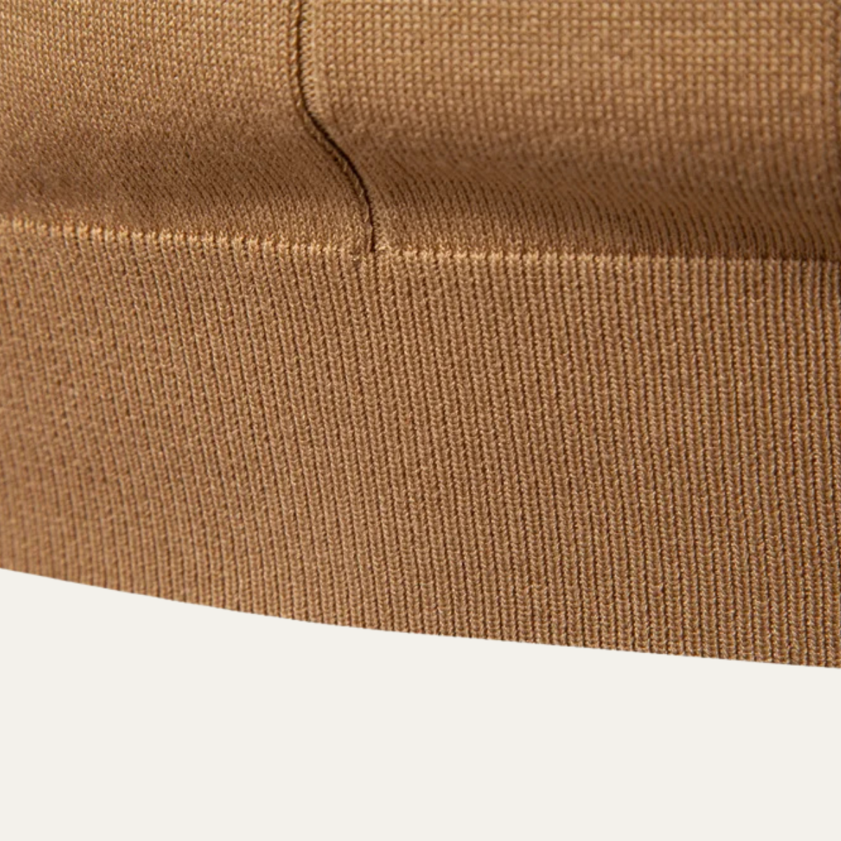 Beau | Men's Casual Half Zip Polo Shirt Camel