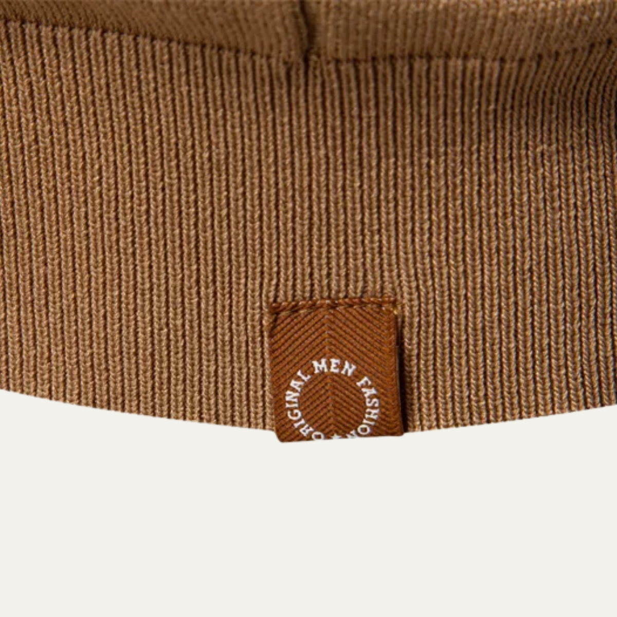Beau | Men's Casual Half Zip Polo Shirt Camel