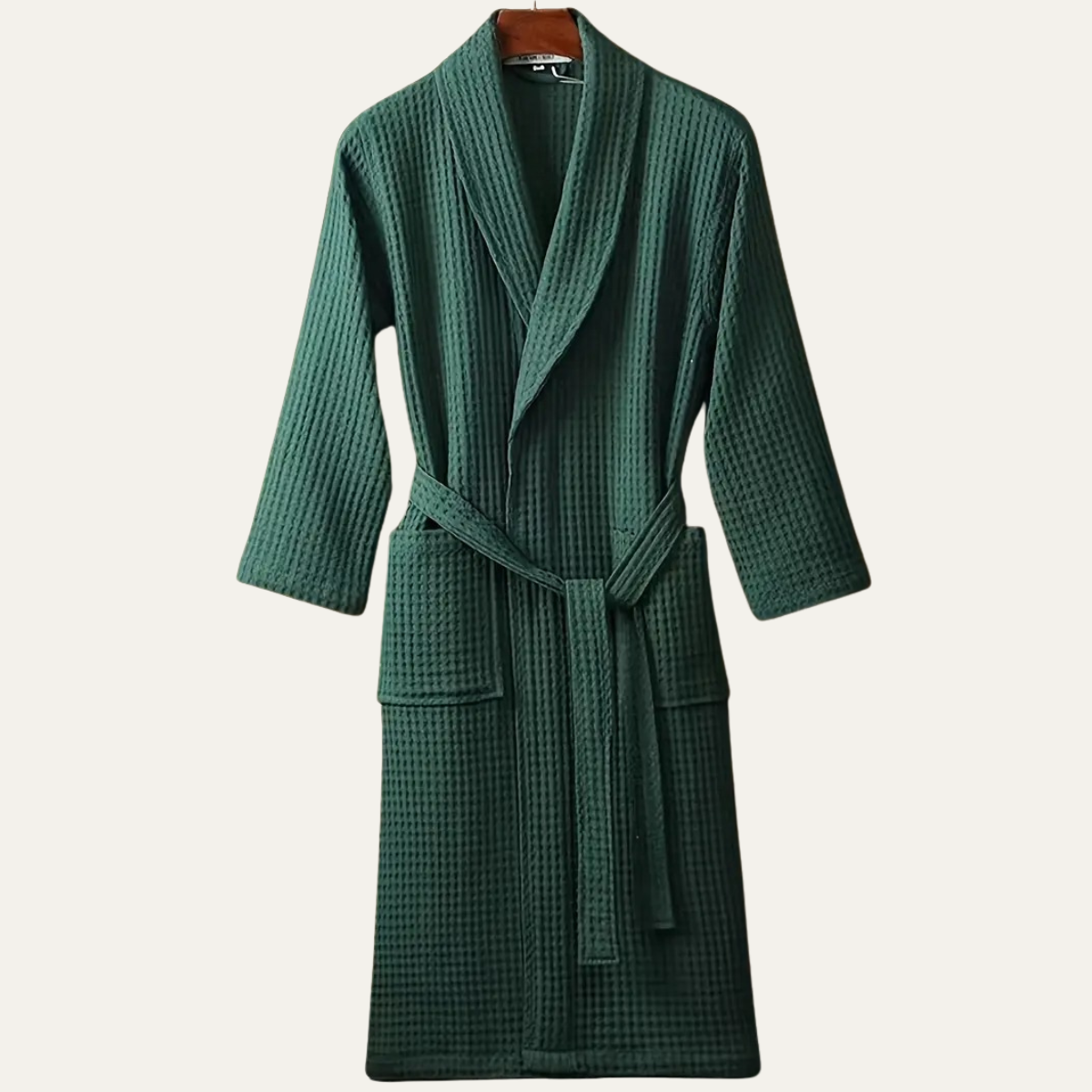 Bram | Men's Robe Cotton Waffle Gold Lightweight Spa Belt