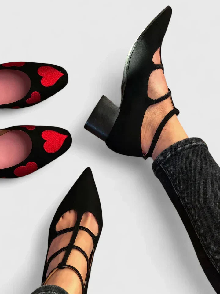 Isla | Women's Pointed Toe Mary Jane Block Heel Black