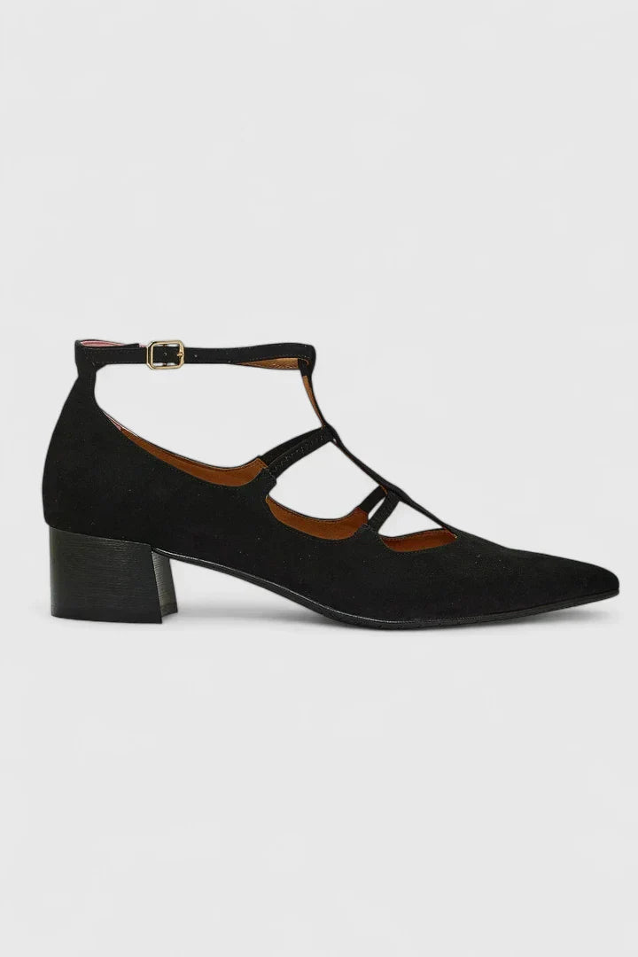 Isla | Women's Pointed Toe Mary Jane Block Heel Black