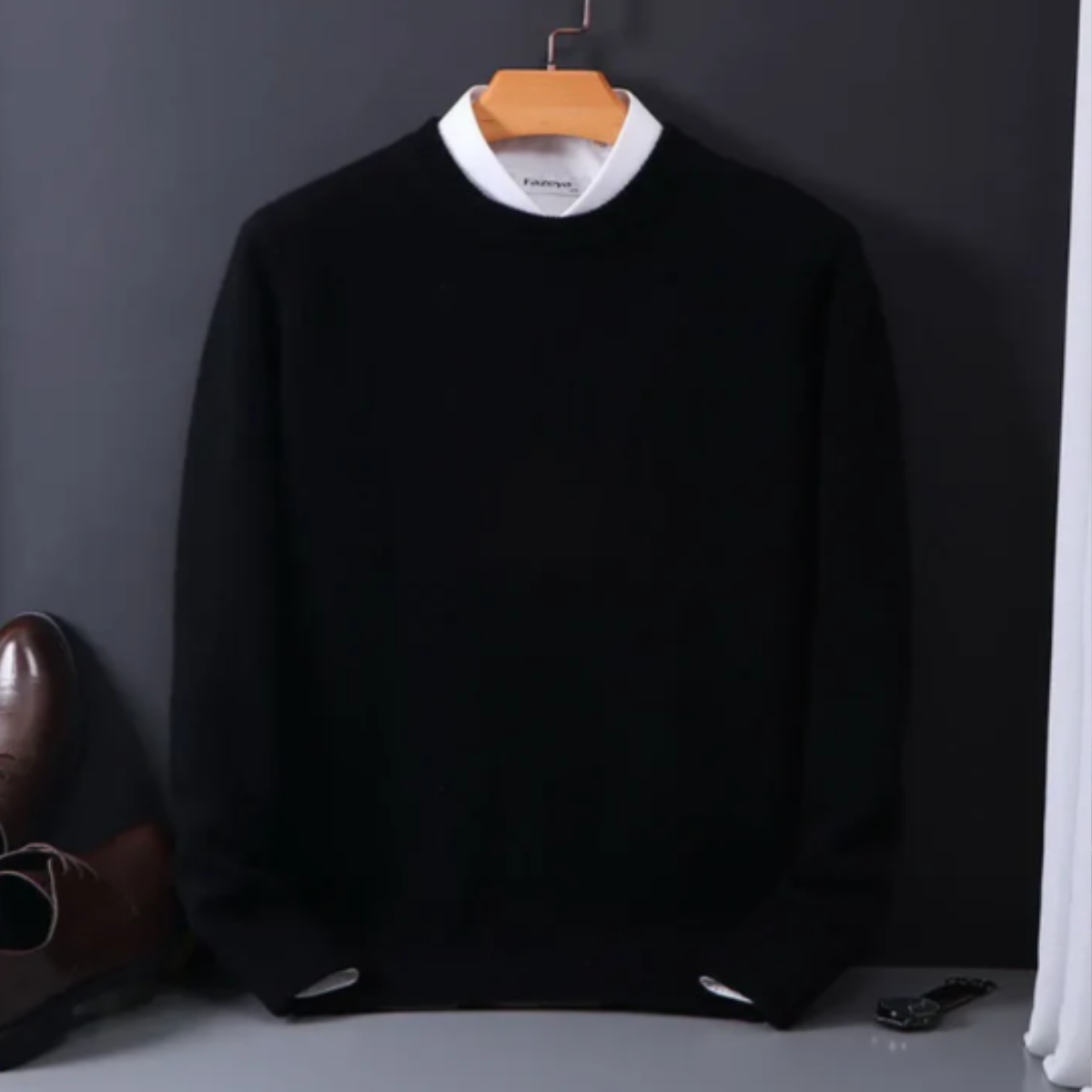 Beau | Men's Crew Neck Sweater Navy