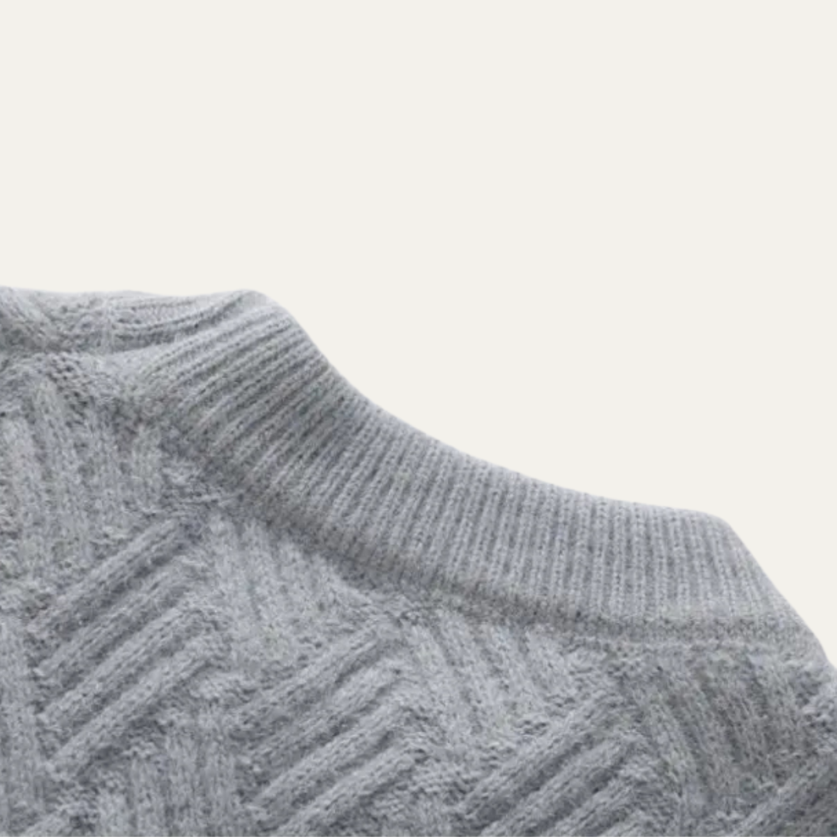 Rhys | Men's Cable Knit Sweater Gray Crew Neck