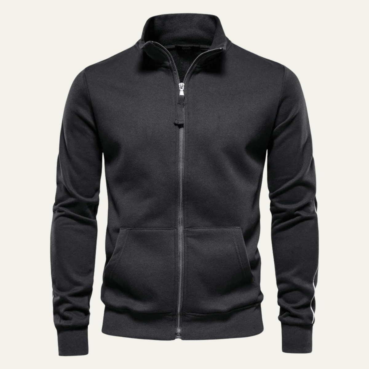 Caleb | Men's Casual Zip Up Hoodie Beige