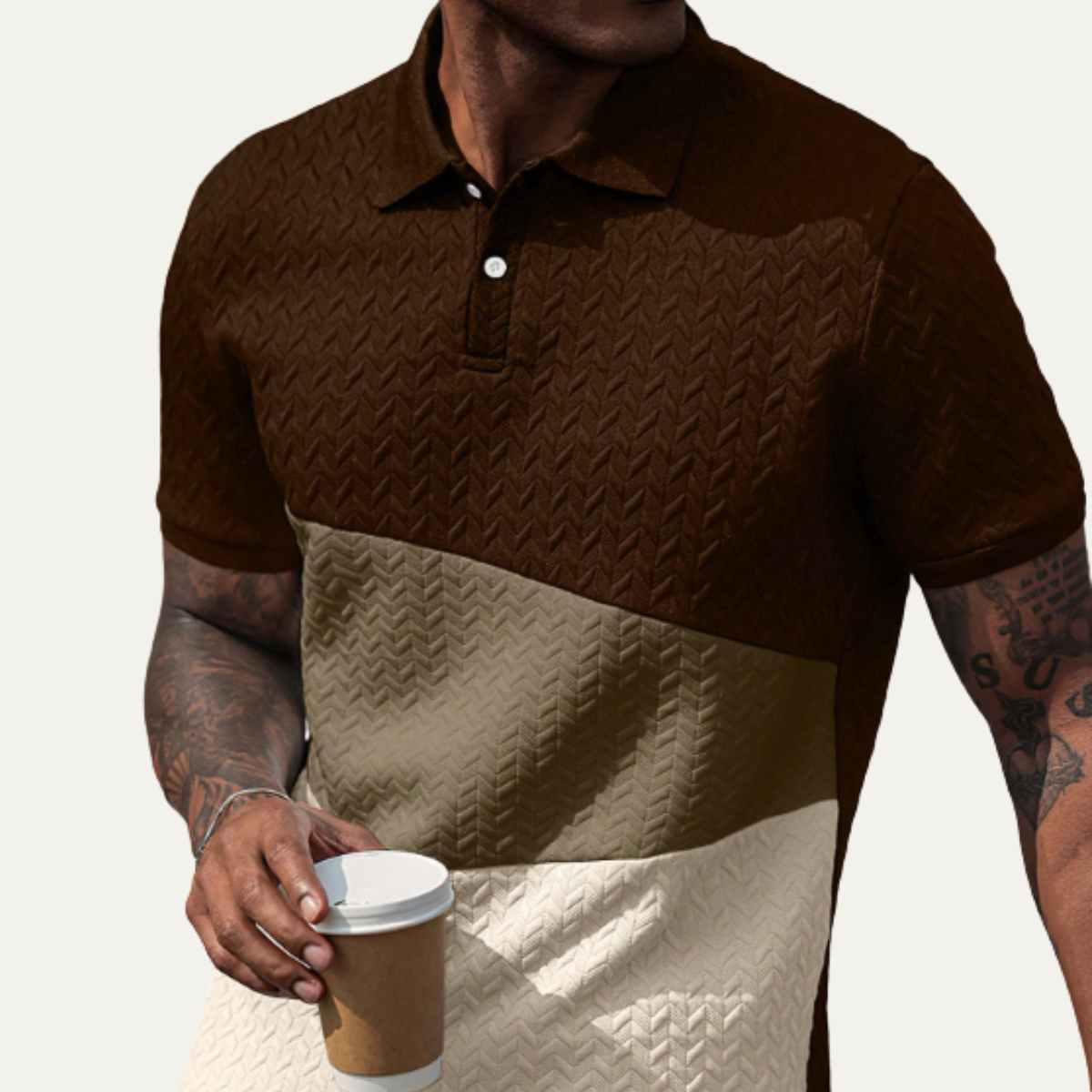 Beau | Men's Henley Shirt White Short Sleeve