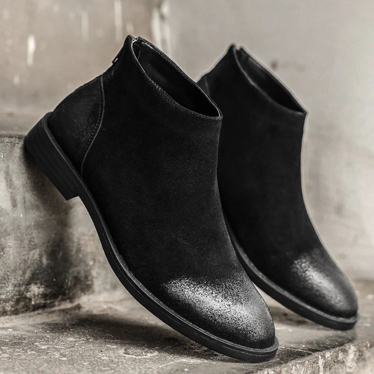 Ash | Men's Chelsea Boots Black Suede Zip Up