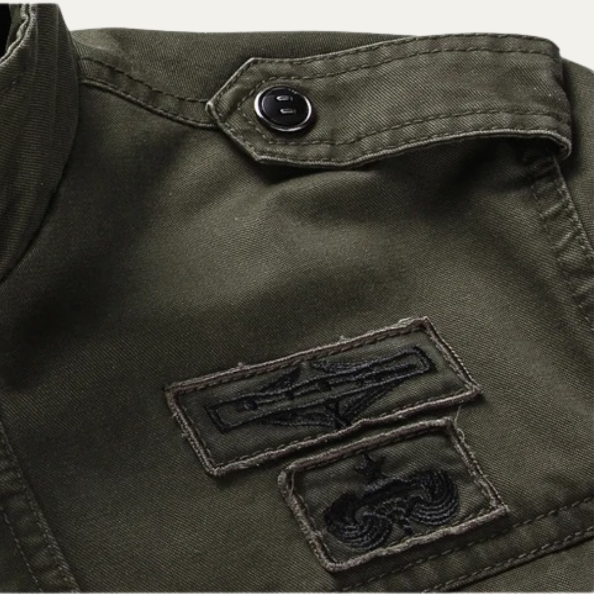 Eli | Men's Utility Military Jacket Olive Green Cargo Pockets