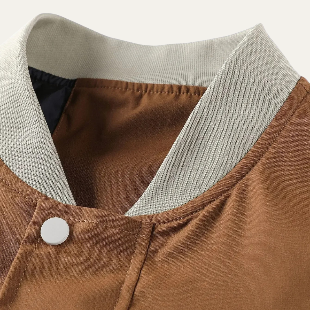 Wyatt | Men's Casual Bomber Jacket Tan Ribbed Cuffs