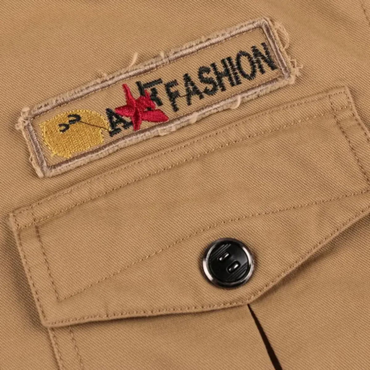 Ashton | Men's Utility Jacket Beige Cargo Pockets Hooded
