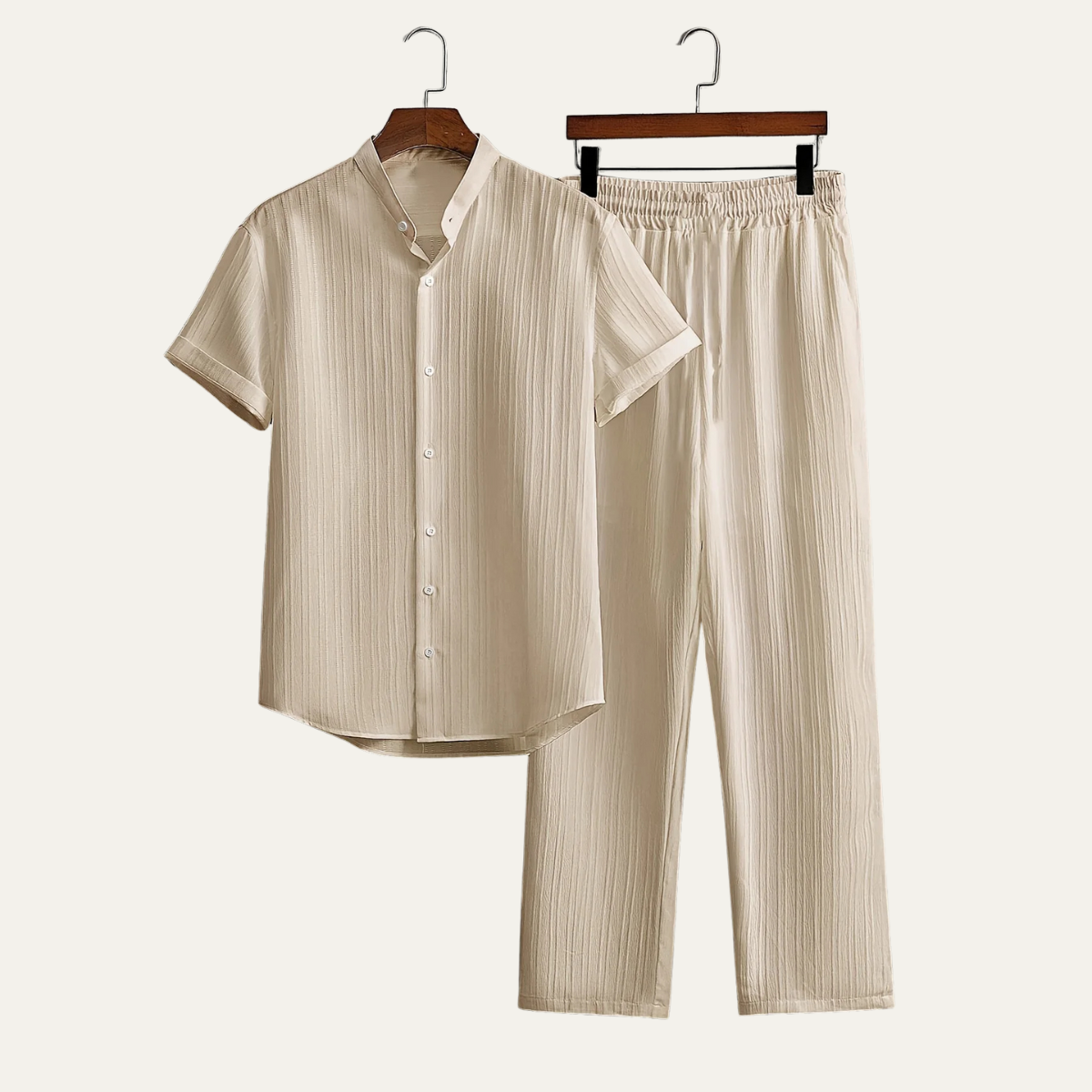 Caleb | Men's Casual Lounge Set Green Short Sleeve Shirt Pants