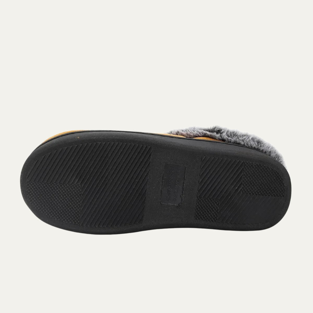 Bram | Men's Faux Fur Lined Slippers Gray Black Sole
