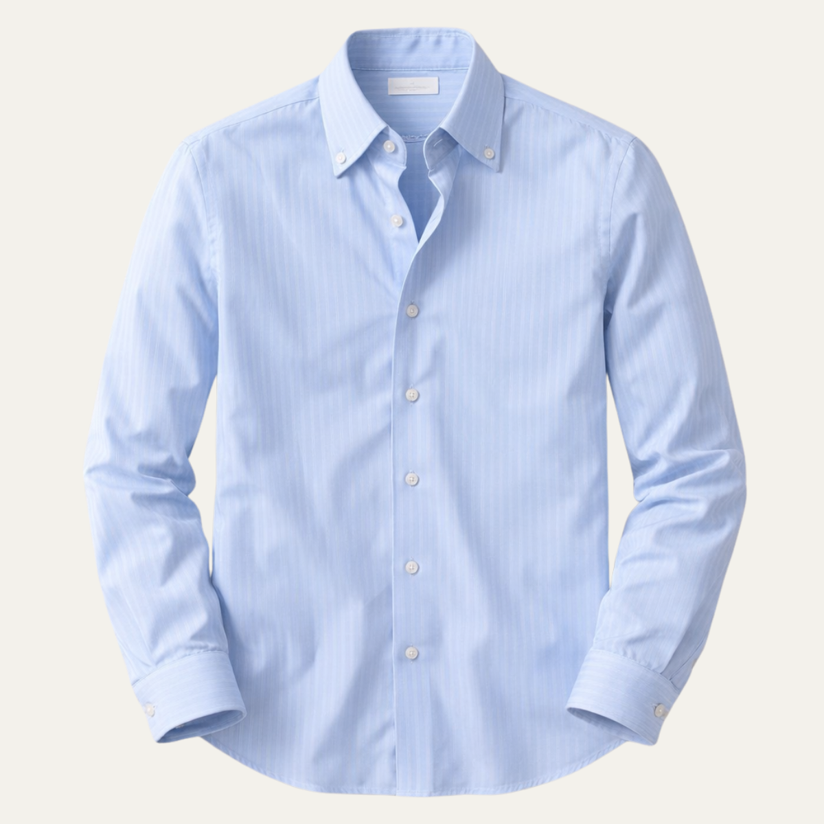 Axel | Men's Striped Button Up Shirt Light Blue Long Sleeve
