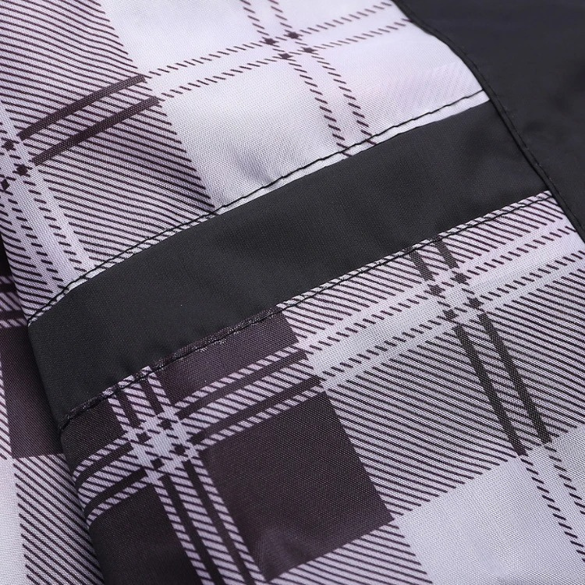 Vance | Men's Lightweight Bomber Jacket Black Plaid Lined
