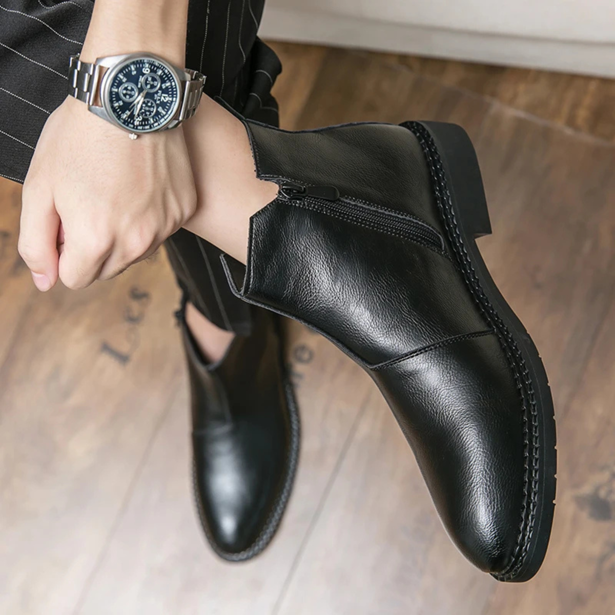 Kai | Men's Leather Chelsea Boot Black