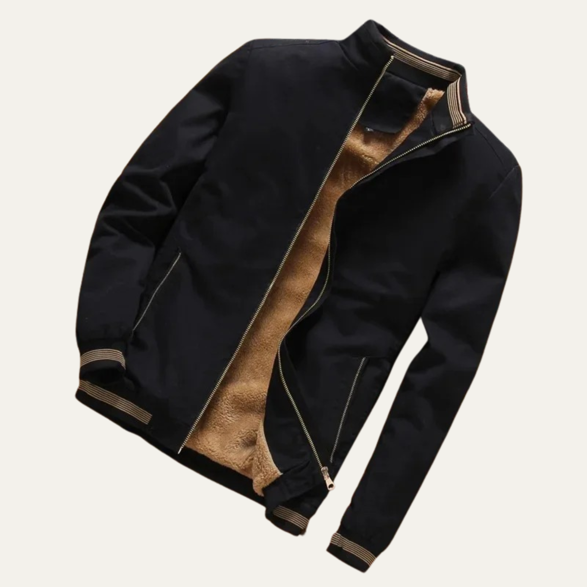 Hugo | Men's Sherpa Fleece Lined Bomber Jacket Cream