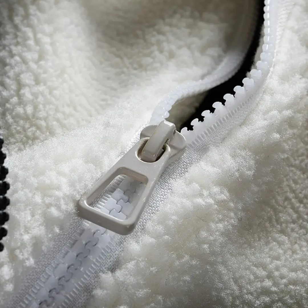 Ada | Women's Puffer Jacket Black Sherpa Lined Hood