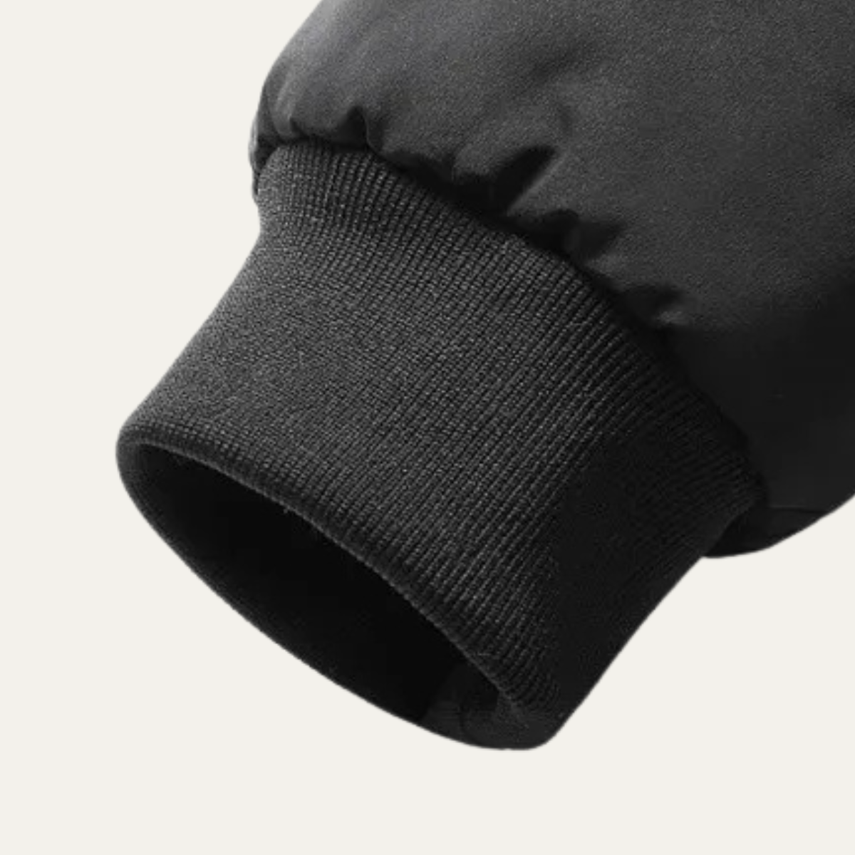 Ezra | Men's Sherpa Fleece Puffer Jacket Black Cream