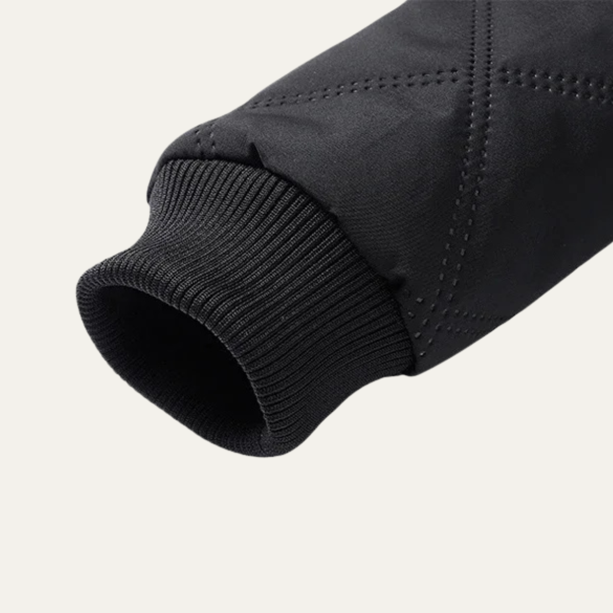 Ezra | Men's Quilted Puffer Jacket Black Sherpa Lined