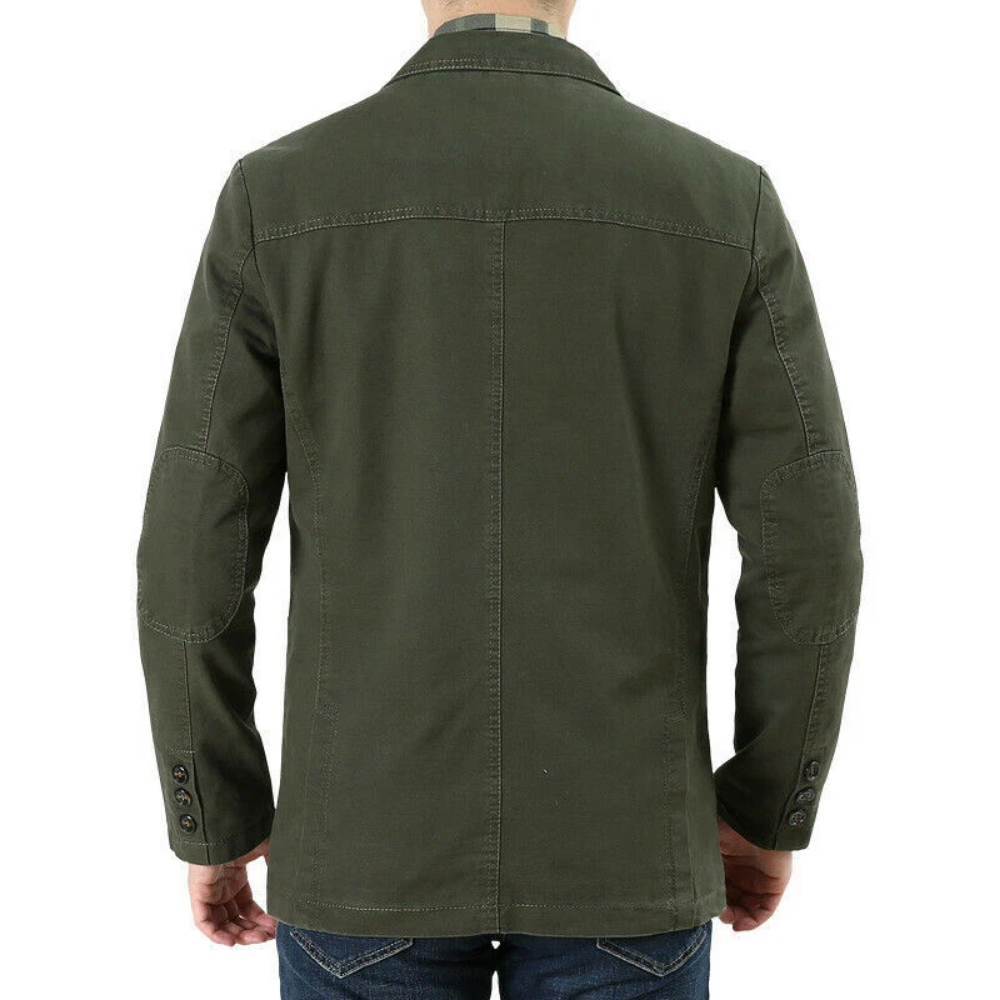 Voss | Men's Casual Lightweight Blazer Beige Cotton