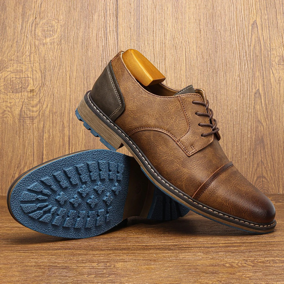 Bram | Men's Leather Oxford Shoes Brown Lace Up