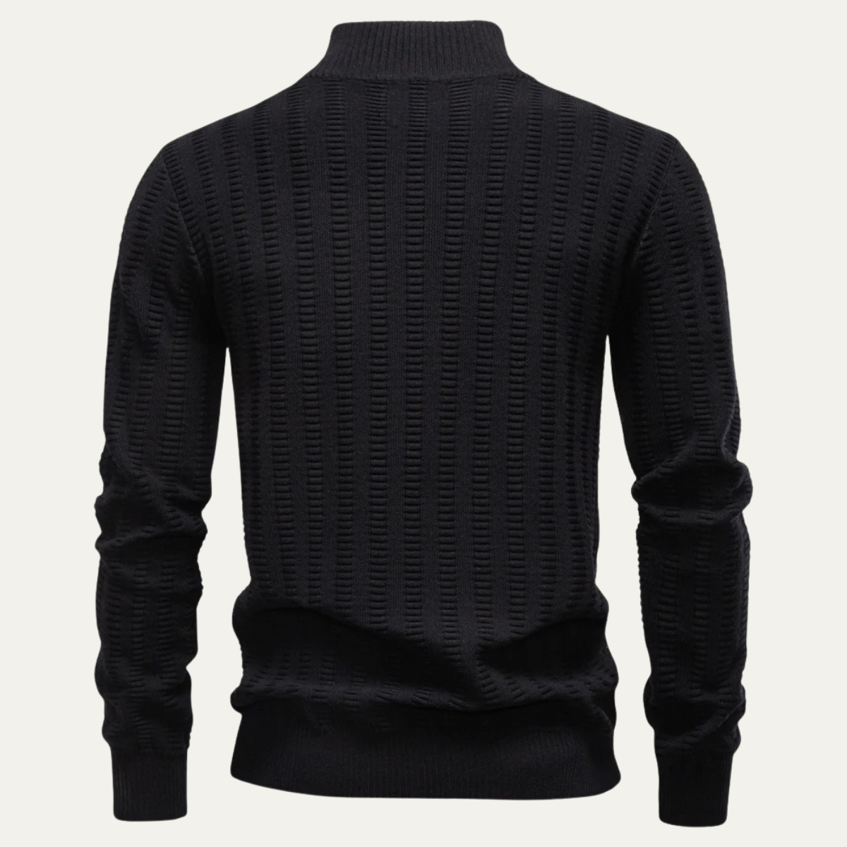 Caleb | Men's Quarter Zip Cable Knit Sweater Navy