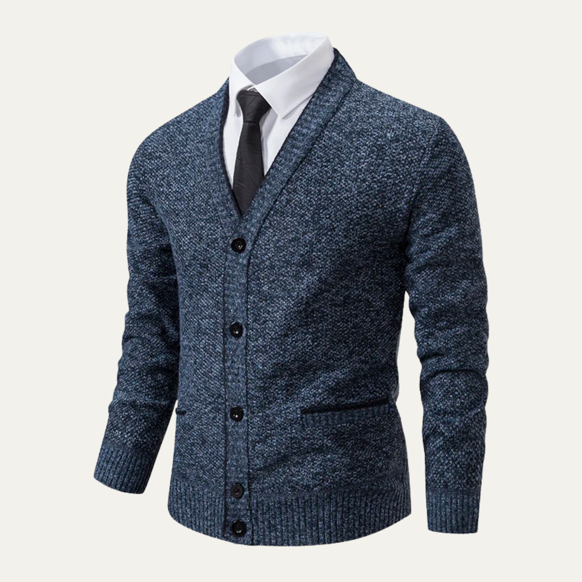 Blake | Men's Casual Cardigan Navy Blue Knit Button Up