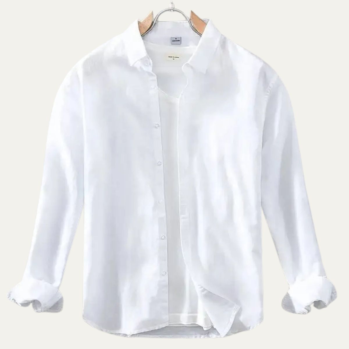 Beau | Men's Casual Linen Cotton Button Up Shirt Black