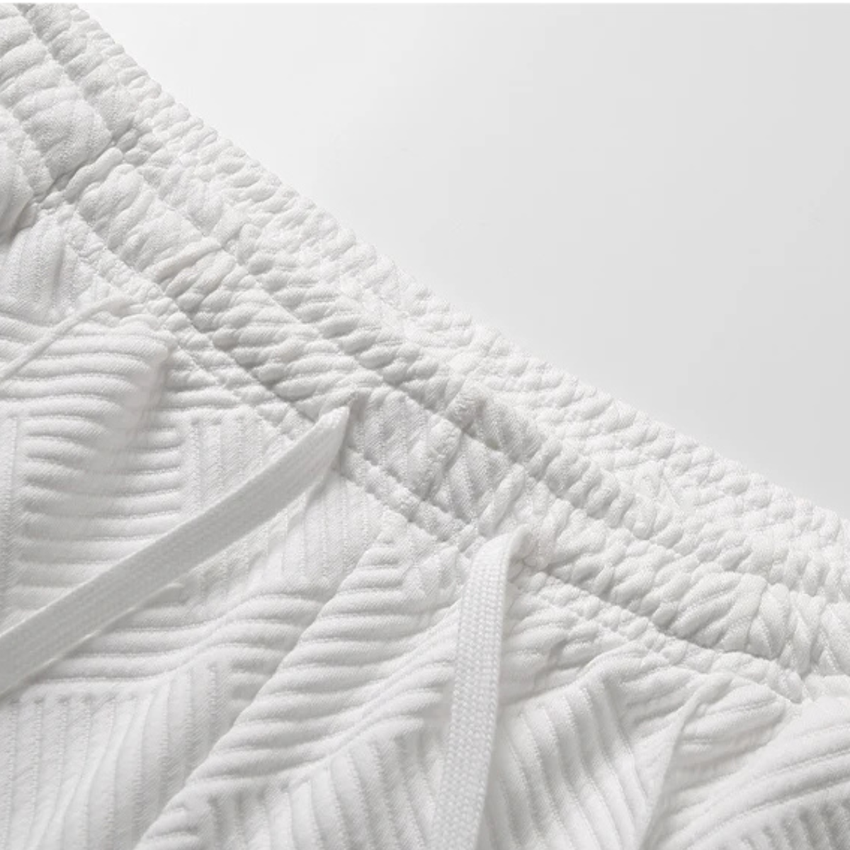 Leon | Men's Sweatsuit White Textured Short Sleeve
