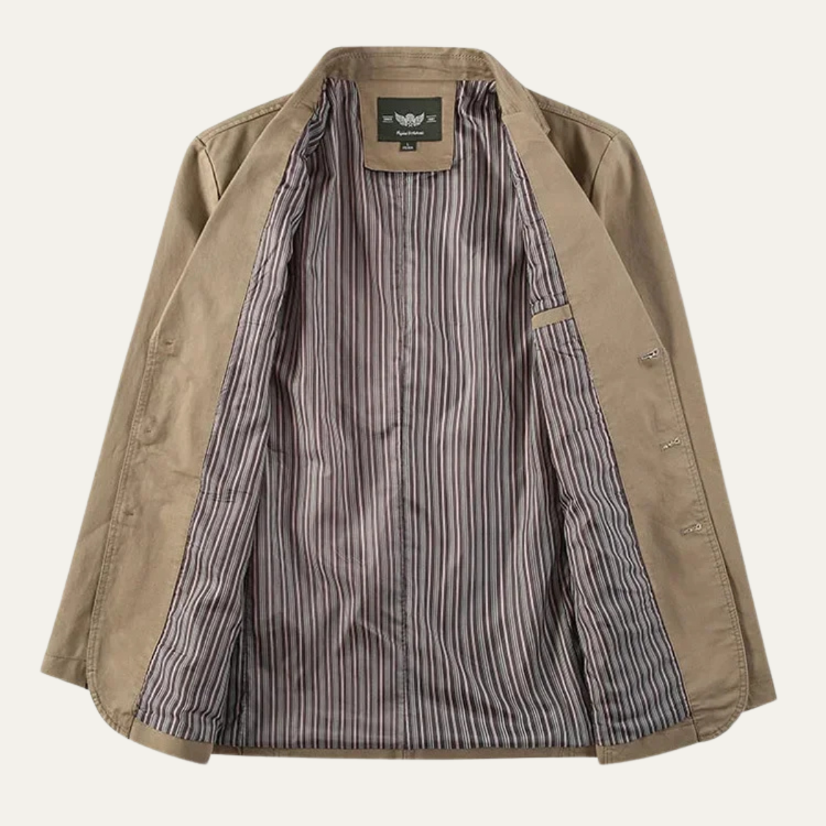 Blake | Men's Casual Blazer Beige Cotton Button Up
