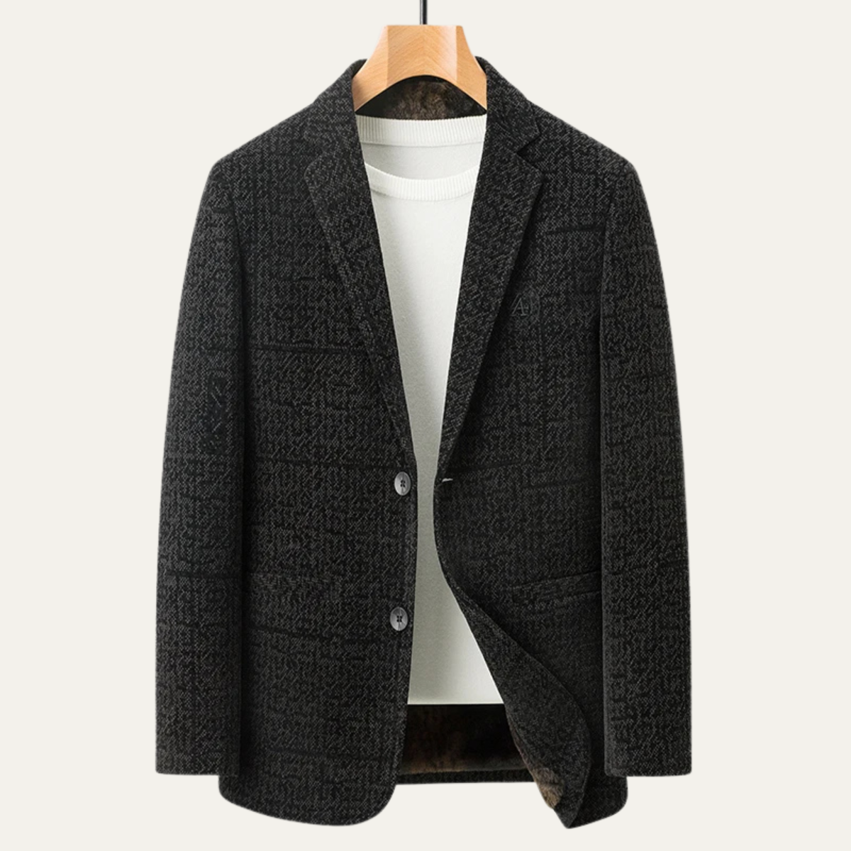 Bram | Men's Tweed Blazer Charcoal Gray Wool Lined