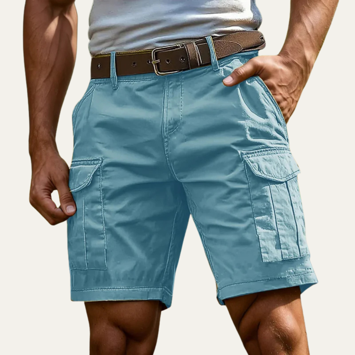 Kai | Men's Cargo Shorts Brown Utility Pockets