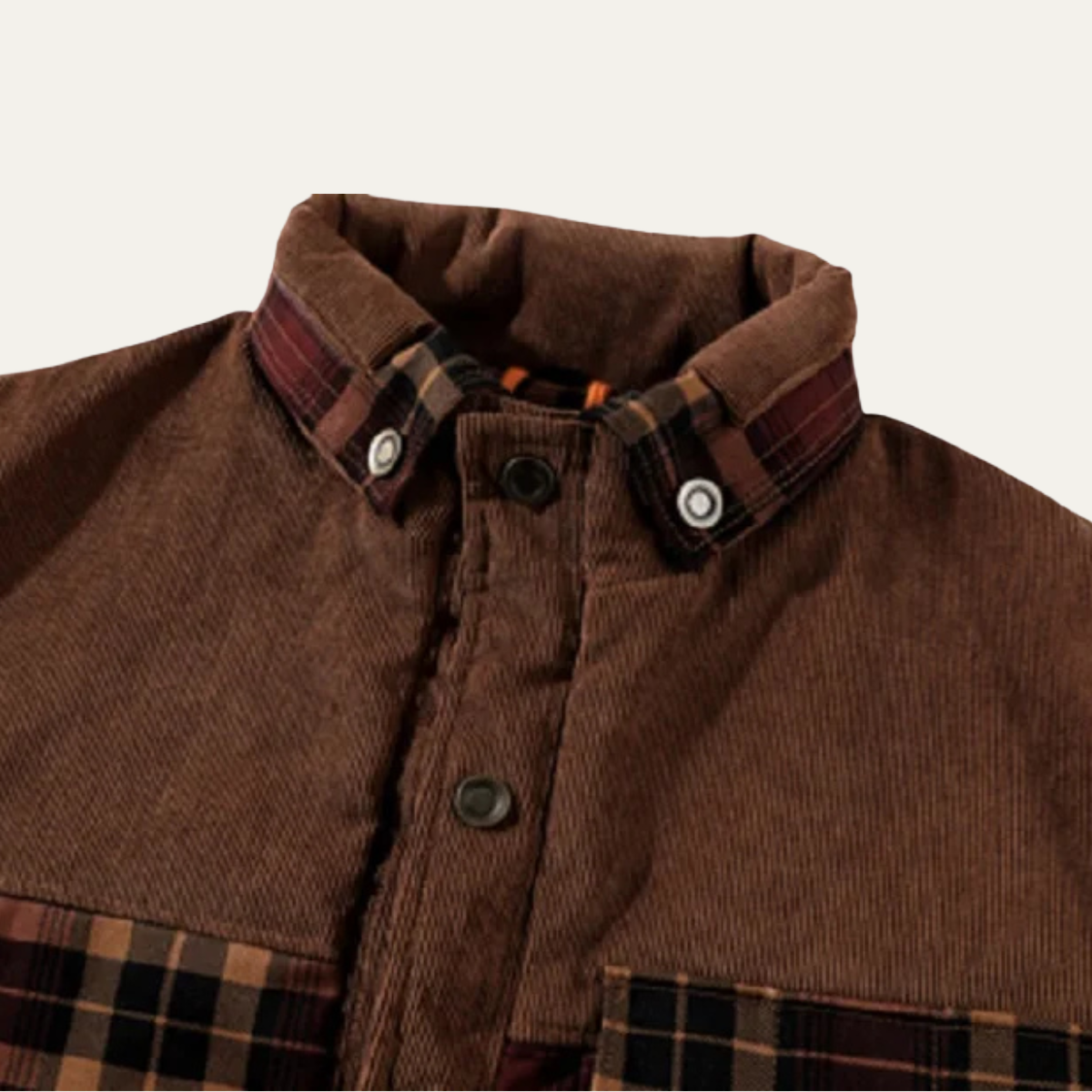 Bram | Men's Sherpa Lined Flannel Jacket Brown Plaid