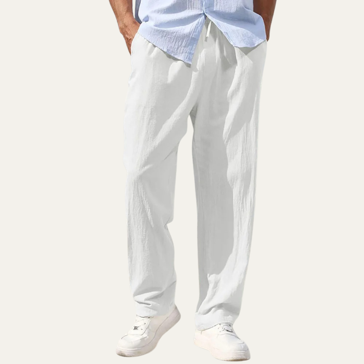 Axel | Men's Linen Pants Dark Gray Straight Leg
