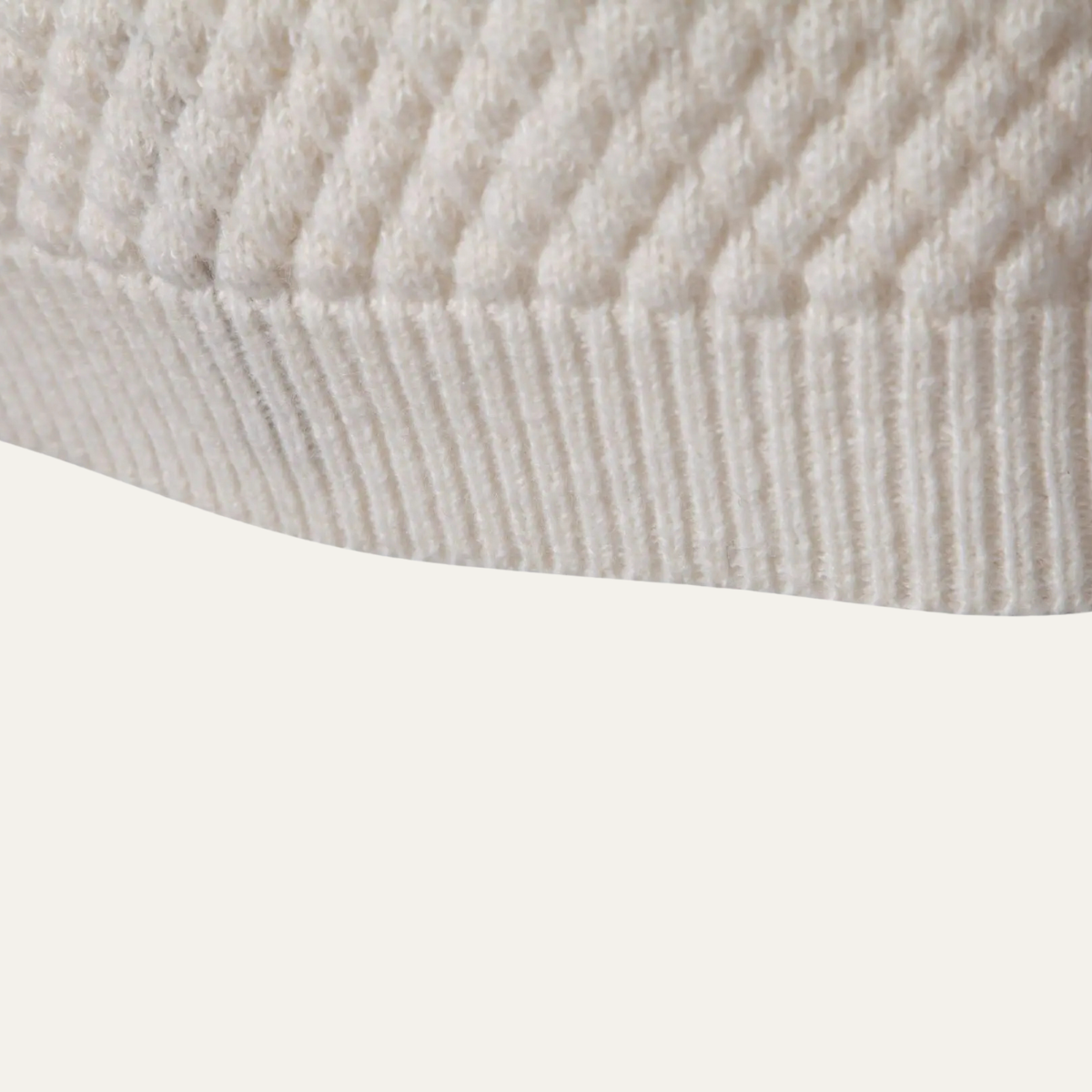 Lars | Men's Cable Knit Turtleneck Sweater Cream