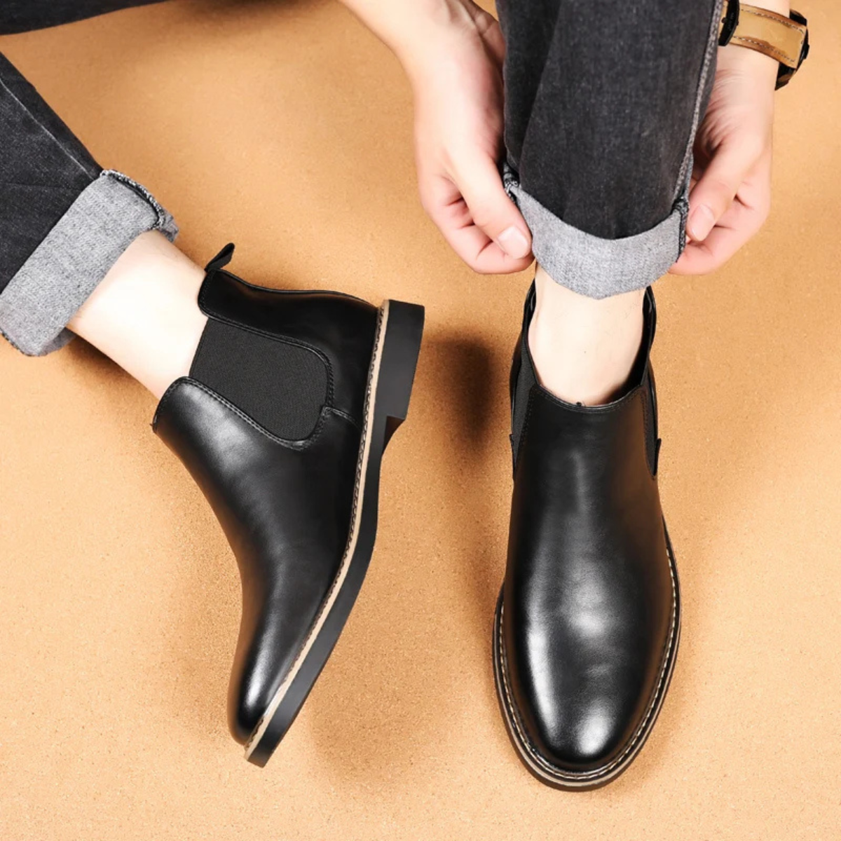 Bram | Men's Casual Leather Chelsea Boot Brown