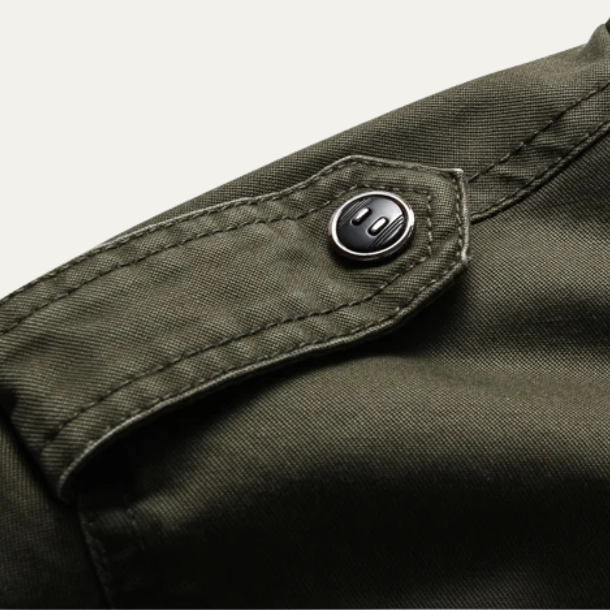 Flint | Men's Military Cargo Jacket Olive Green Stand Collar