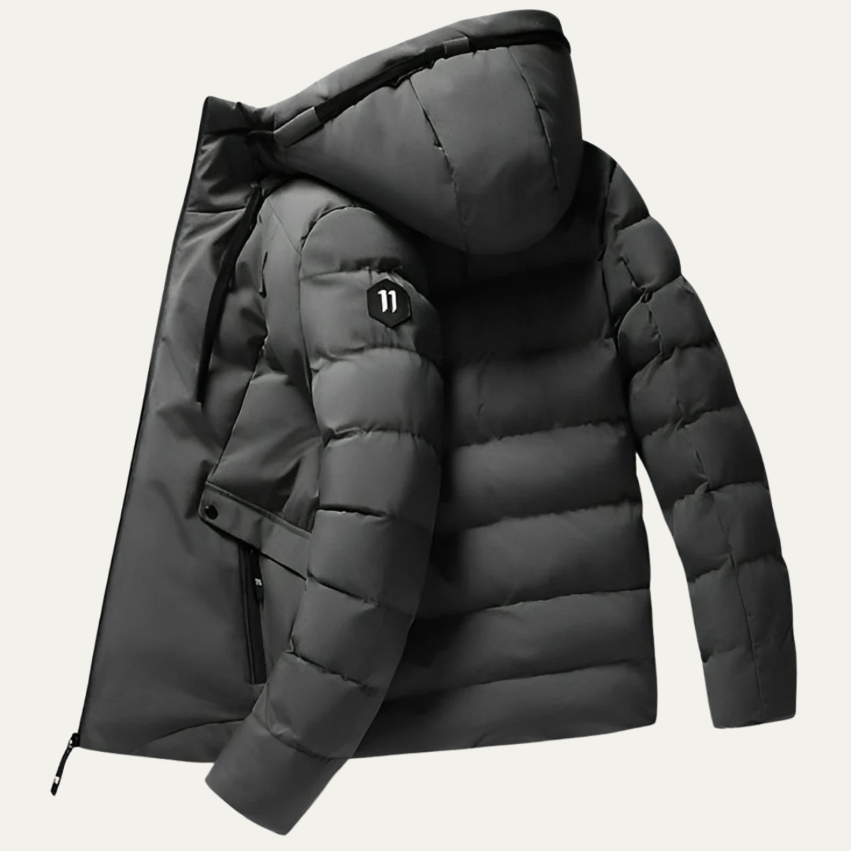 Jude | Men's Puffer Jacket Black Hooded Warm Winter Coat