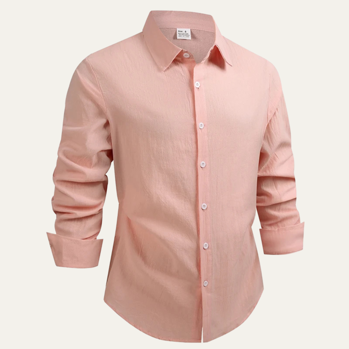 Bram | Men's Button Up Shirt Olive Long Sleeve Linen Cotton
