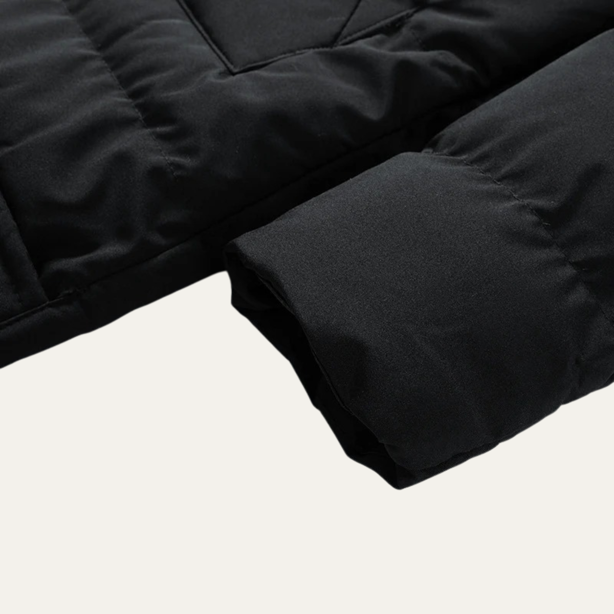 Axel | Men's Long Puffer Jacket Black Hooded Winter Coat