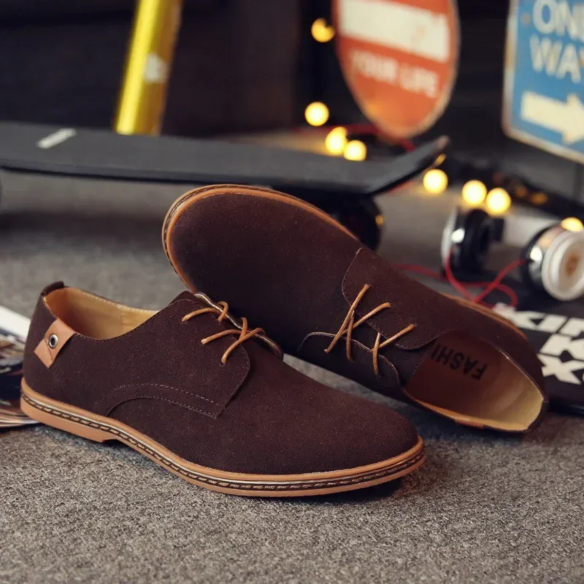 Dama Washington Courchevel casual lace up dress shoes brown - front view