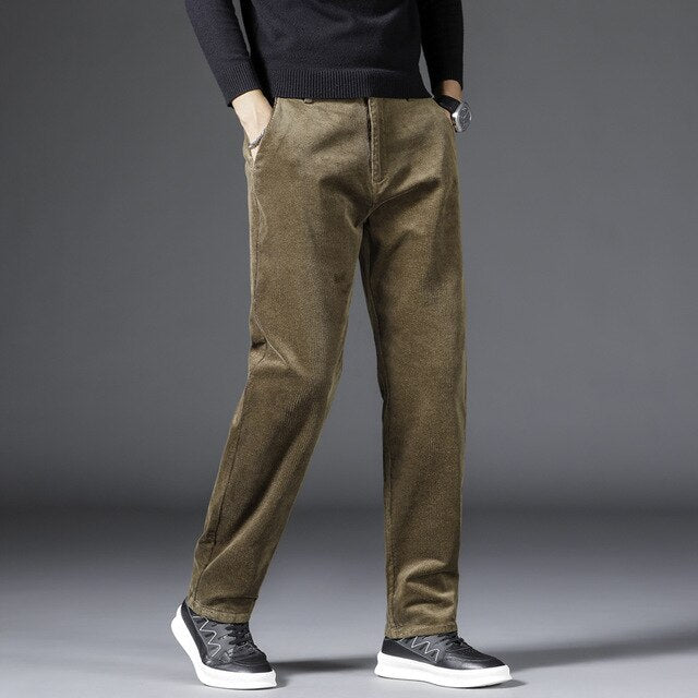 Axel | Men's Corduroy Pants Black Straight Leg