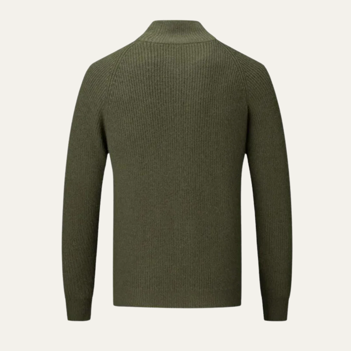Bram | Men's Cardigan Sage Green Zip Up Ribbed Knit