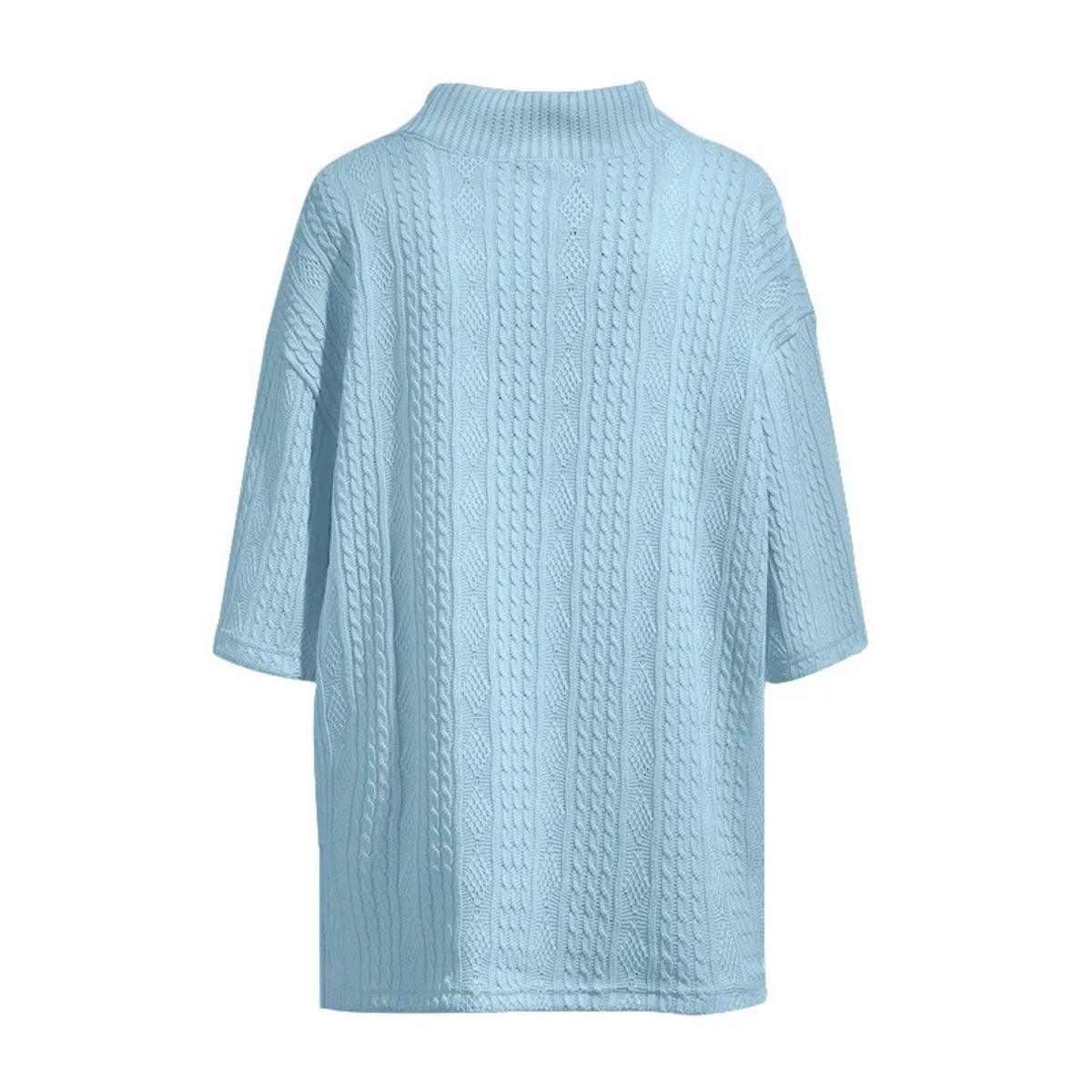 Bram | Men's Lounge Set Light Blue Cable Knit V Neck Shorts
