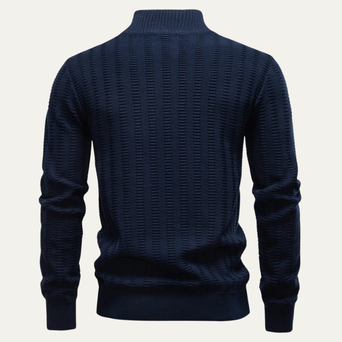 Caleb | Men's Quarter Zip Cable Knit Sweater Navy