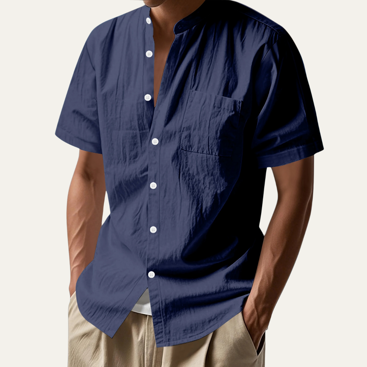 Blake | Men's Casual Short Sleeve Button Up Shirt Light Blue