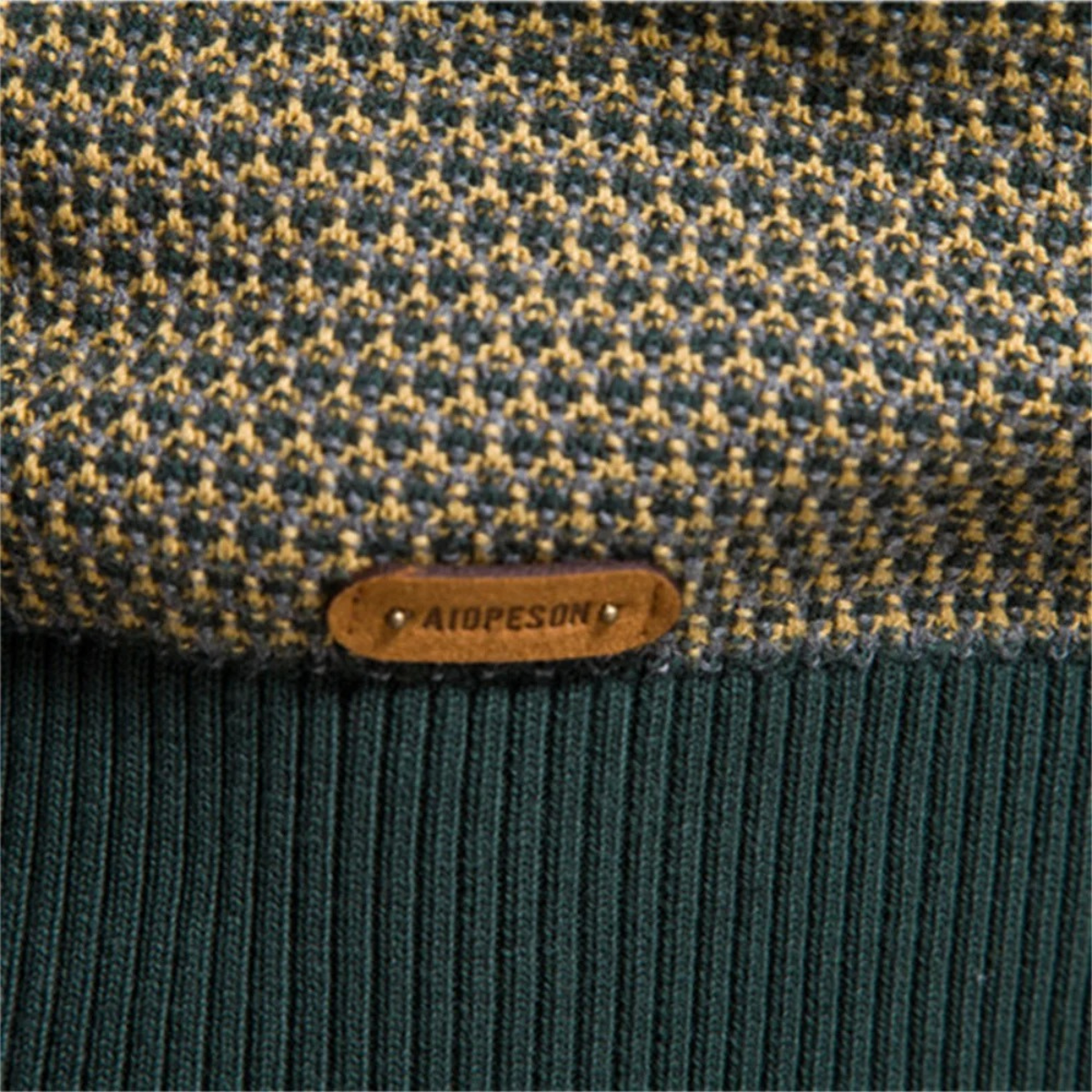 Voss | Men's Crew Neck Sweater Beige Knit Textured