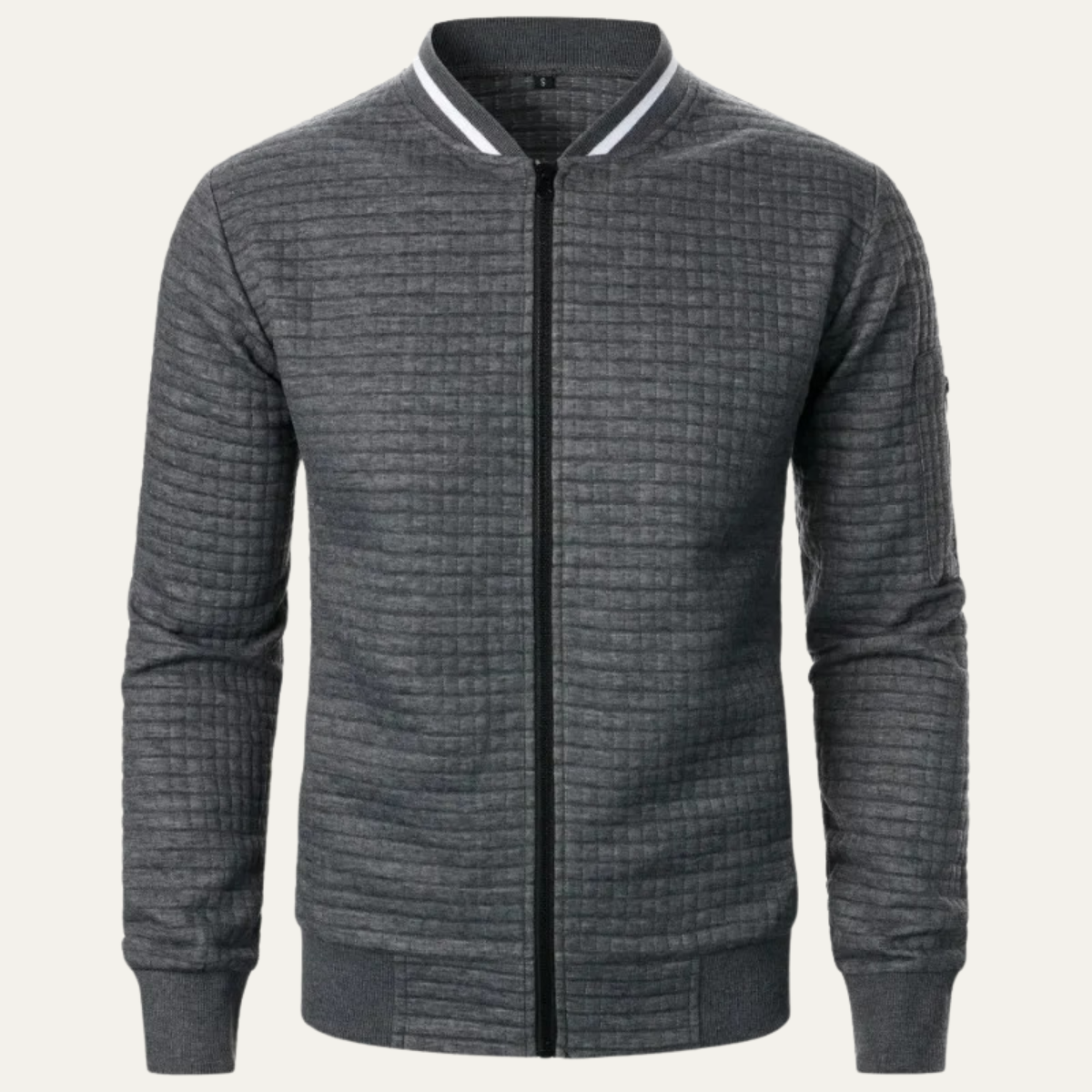 Voss | Men's Quilted Bomber Jacket Charcoal Gray Lightweight