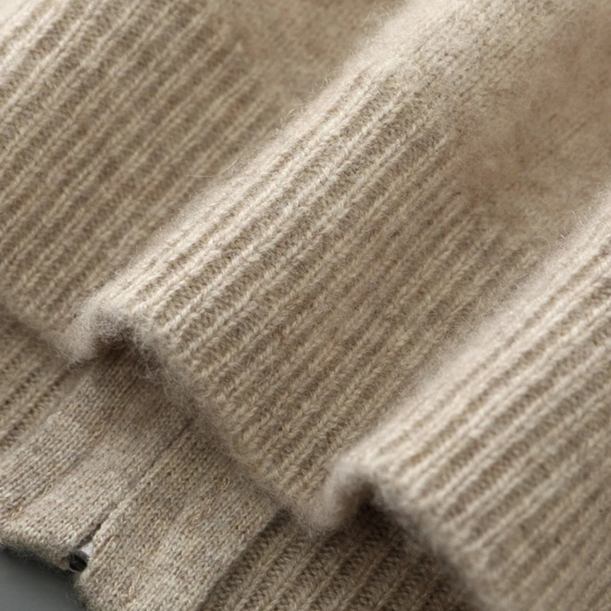Sage | Men's Cream Quarter Zip Sweater Wool Blend