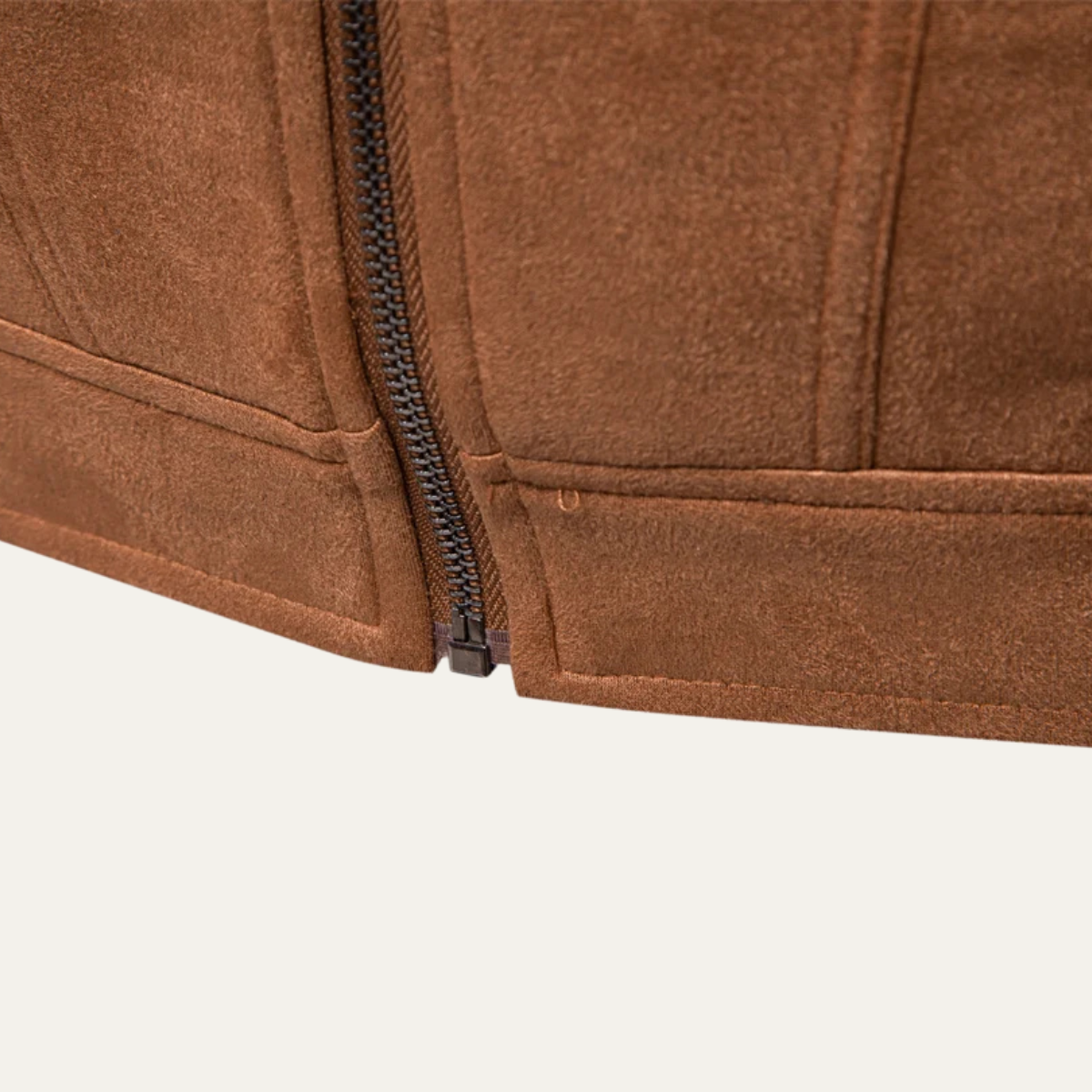 Brach | Men's Casual Suede Leather Jacket Camel Zip Up